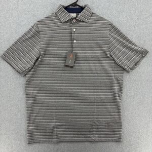 KJUS Soren Multistripe Polo Mens 52 L Gray Golf Shirt UPF 50+ NWT K00496